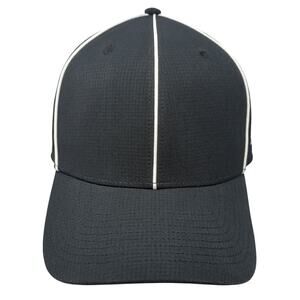 Under Armour Fitted Hat Black Large On Field Fit Vent Holes Piping